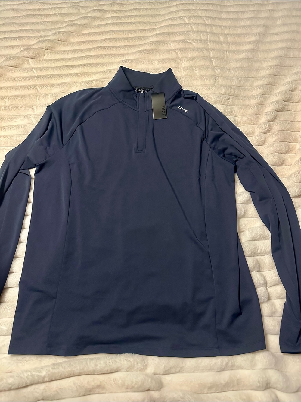 Men’s Highlands Quarter Zip Navy Performance Pullover by UNRL